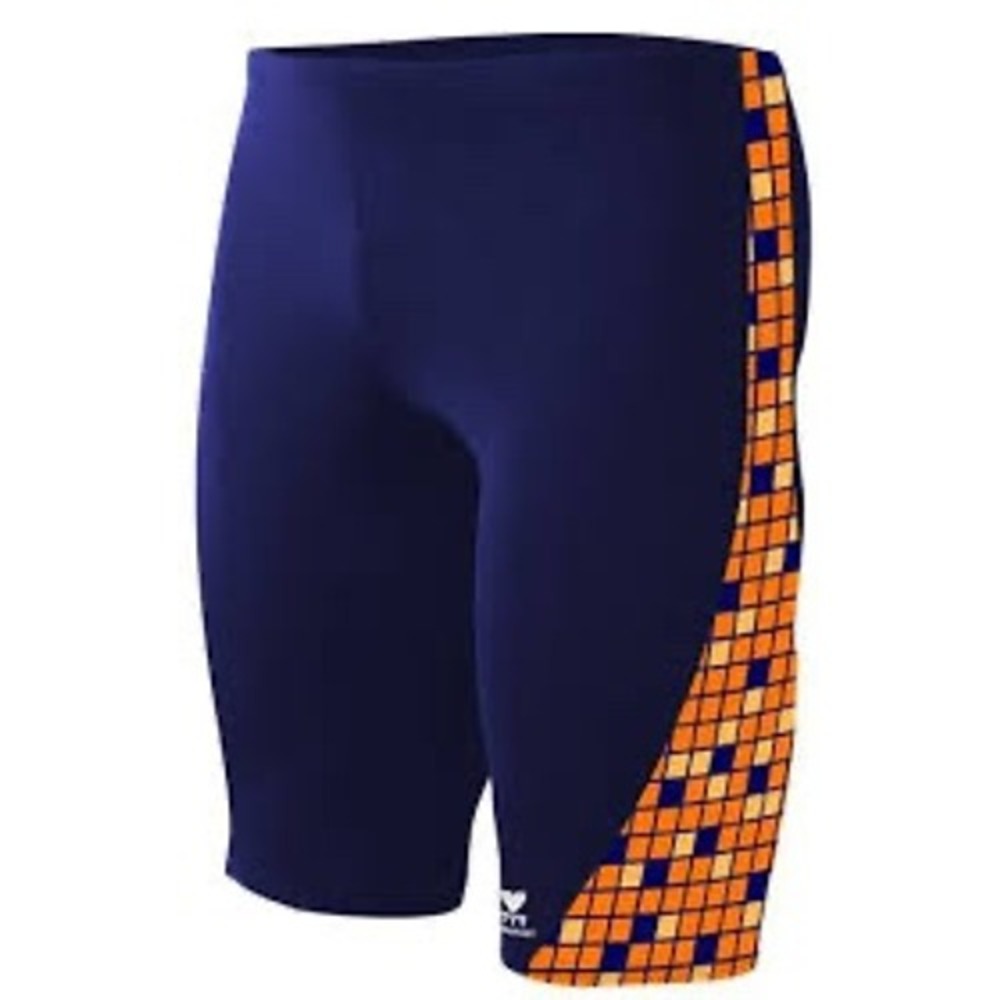 TYR Durafast jammer swimsuit navy blue orange‎ men's size 36 swimming Speedo